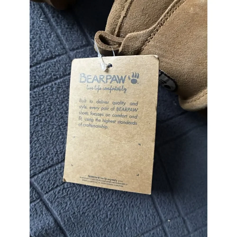Pawz by Bearpaw Briella Leather Ankle Boot Girls Youth Size 13 Hickory Brown NWT